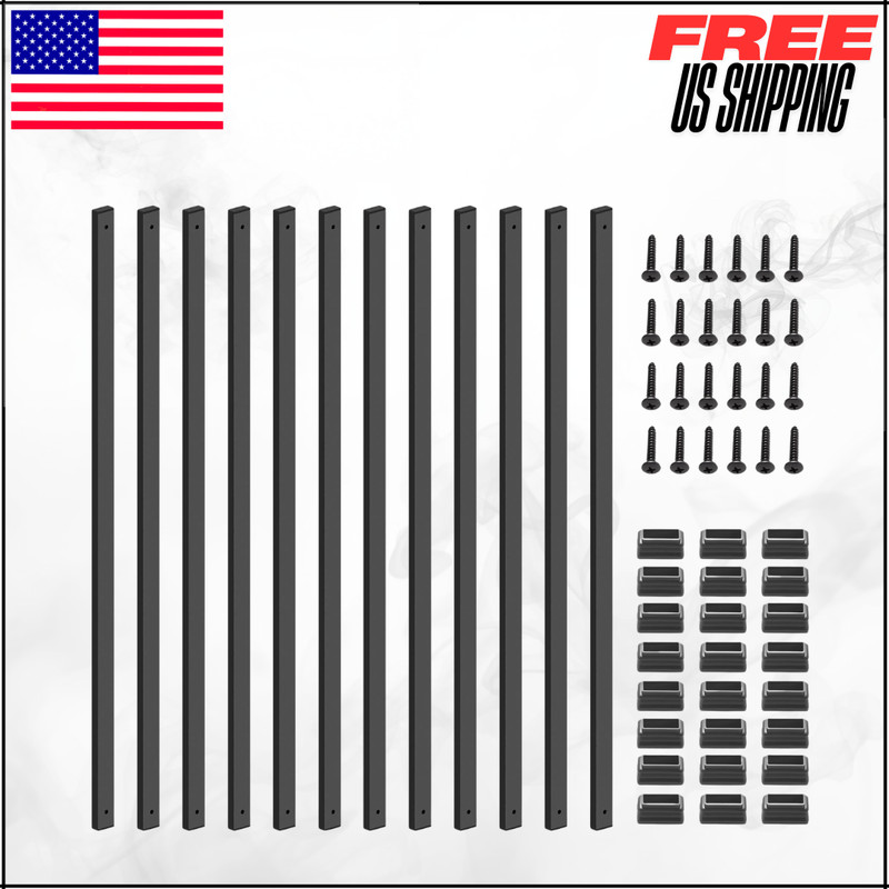 Porch Railing Stair Deck Balusters Replacement Rectangular Spindles Kit 50PK