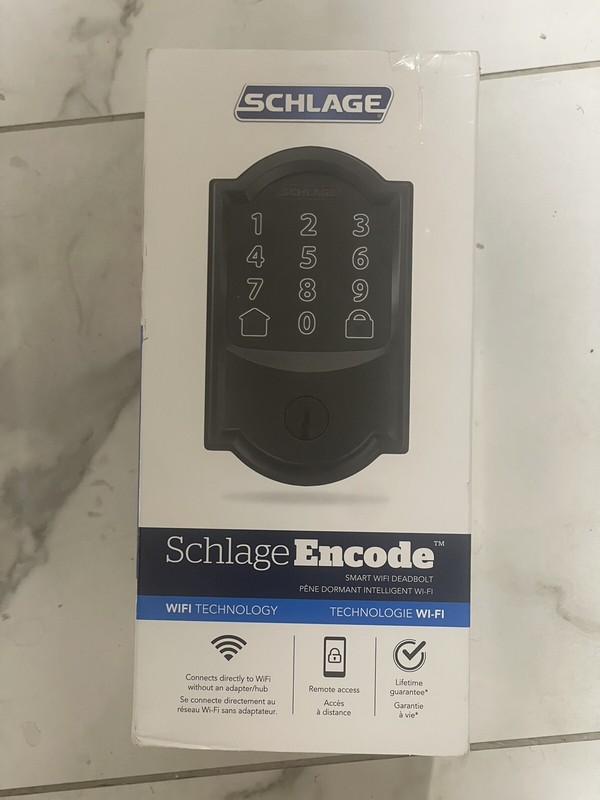 SCHLAGE Encode Smart Wi-Fi Deadbolt Camelot Matte Black BE489WB CAM 622