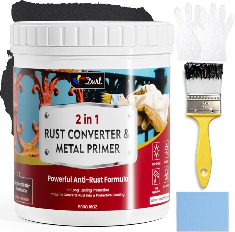 Rust Converter for Metal, 2 in 1 Rust Converter Paint and Primer, Converts Rust