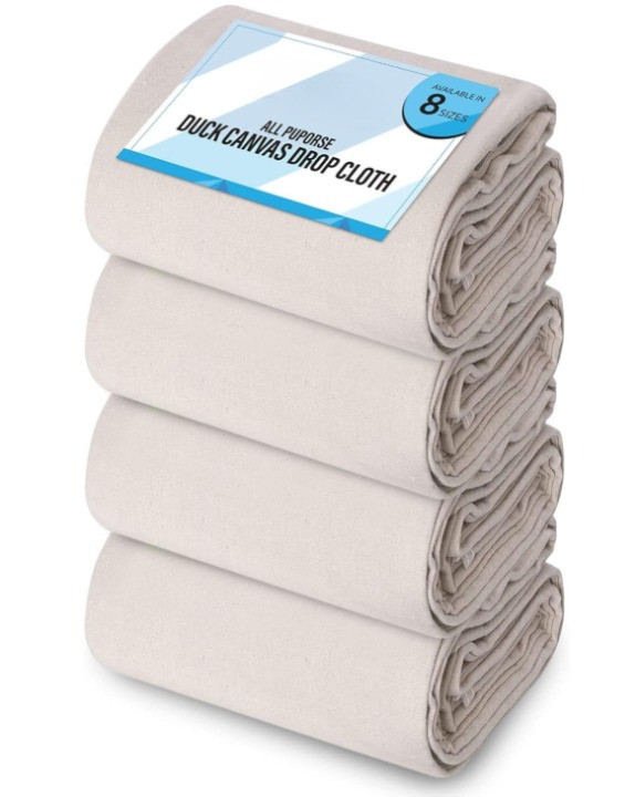 Lona protectora pintura 6×9 ft pack 4 canvas resistente doble costura, Nuevo