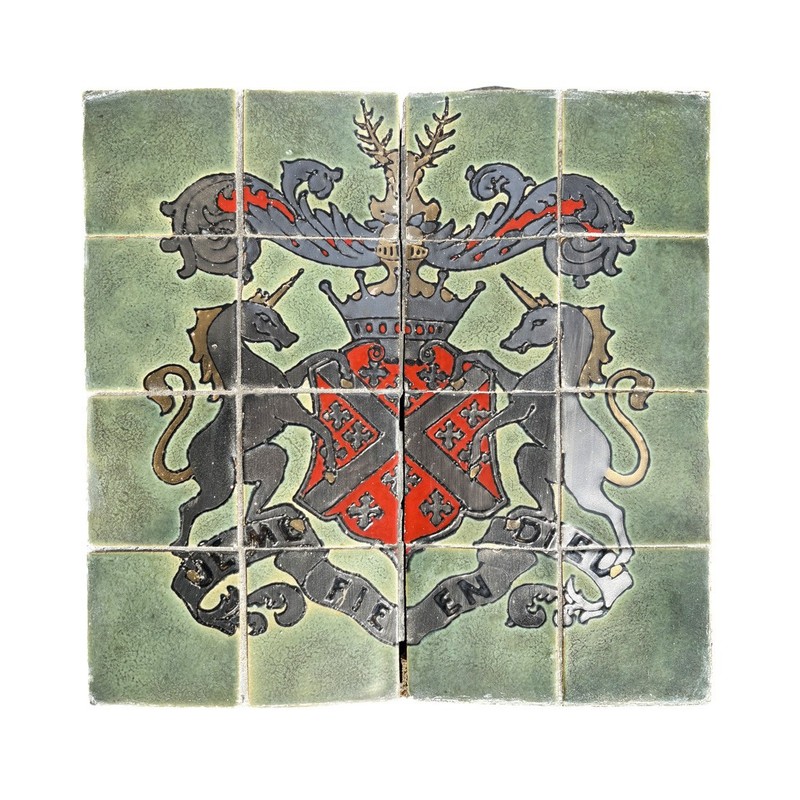 Heraldic Tile Panel with Unicorn Supporters, Windsor House, c. 1930s, NFT102