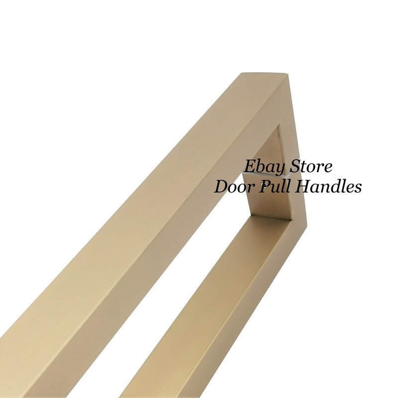 48 Inch Entry Door Handle Bar Pull Square Rectangle 304 Stainless Steel Gold gallery