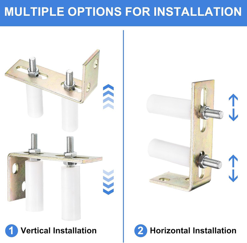 Uxcell 2Set Slide Gate Guide Roller, 3" Nylon Rollers Gate Support Assembly with gallery