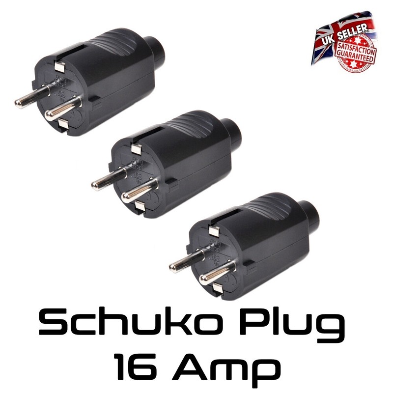 Euro Schuko Plug Rewireable European Heavy Duty Plug Top Connector Fits Kaiser gallery