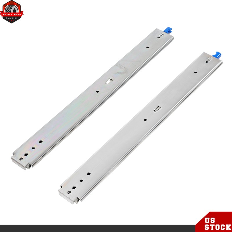 1 Pair 26 Inch Locking Drawer Slides Full Extension & Lock 500 lbs Load Capacity gallery