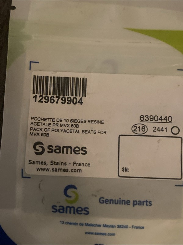 Sames Kremlin 129-679-904 – SEAT ACETAL RESIN FOR NEEDLE QTY 10