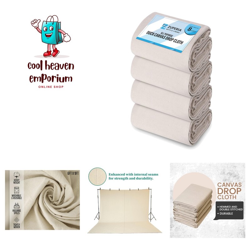 Highly Absorbent Cotton Canvas Packs – 6’x9′ for Reliable Surface Protection