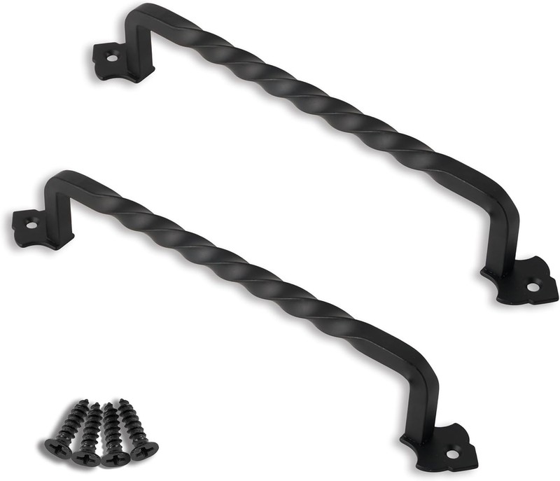 2 Pack Heavy Duty Barn Door Handle, 9 Inches Cast Iron Rustic Gate Handle, Antiq