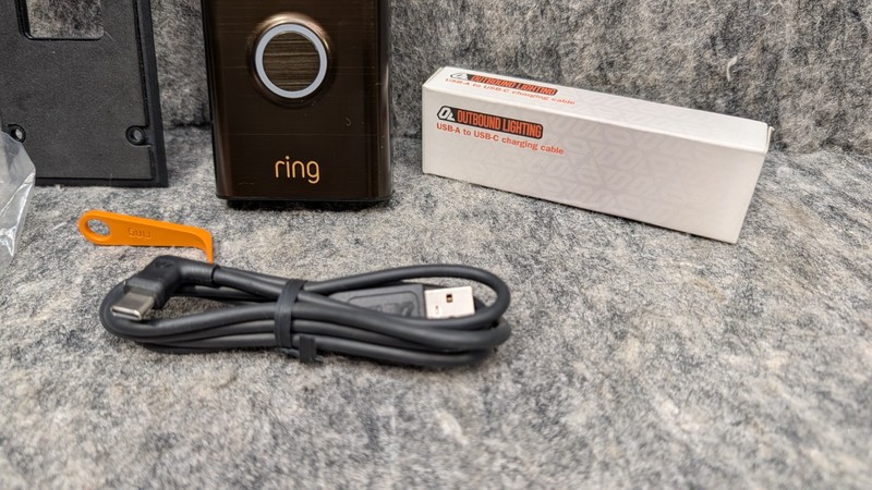 Ring Rechargeable Battery Video Doorbell Smart Wifi - 5F97F2-With TYPE- C Cable gallery