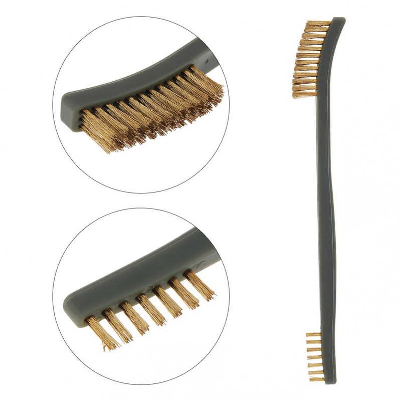Mini Wire Brush Set Rust Paint Dirt Metal Cleaner Steel/Nylon/Brass Brush Scrub gallery