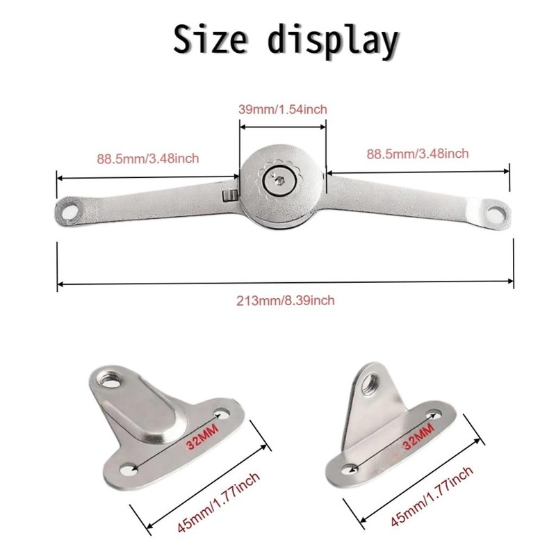 2Pcs Heavy Duty Lid Support Hinges - Soft Close Folding Lid Stay Hinge for To... gallery