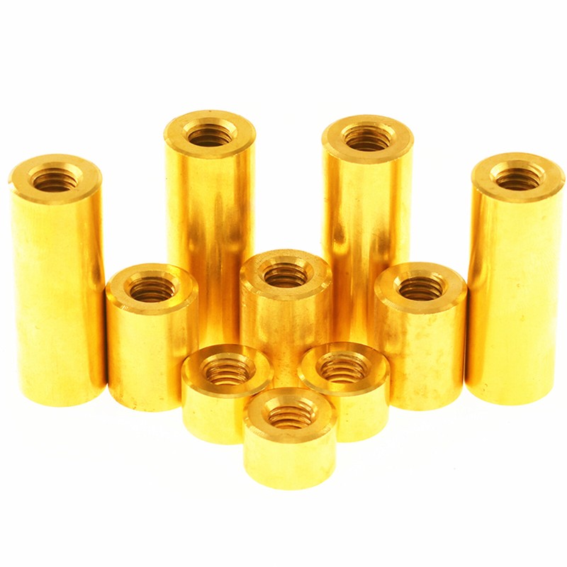 Round Studding Connector Nuts Brass M1.6 -M3.5 Female Thread Rod Bar Sleeve Tube gallery