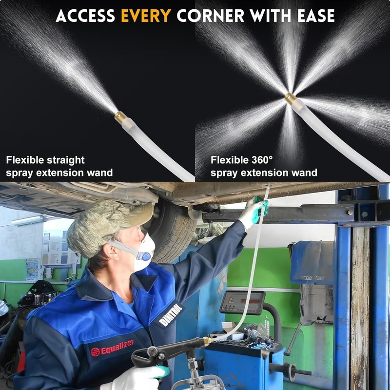 Undercoating Spray Gun with 33.82oz Suction Feed Cup, 360° & Straight Spray Hos gallery