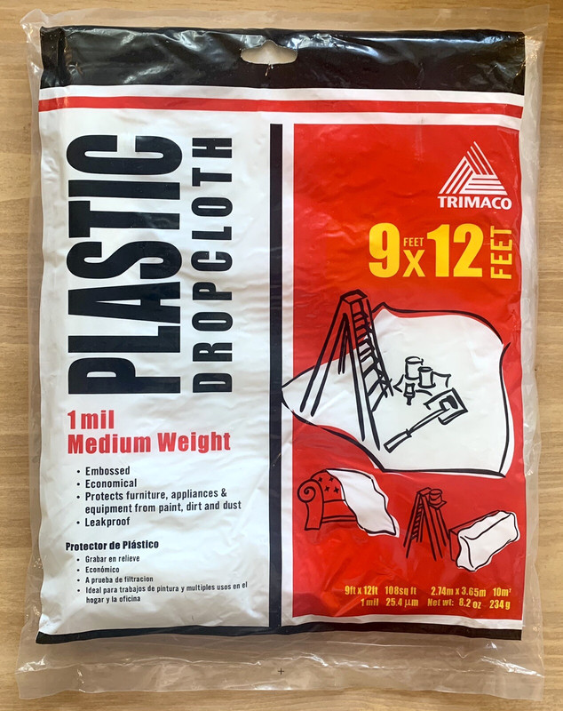 Plastic Drop Cloth ~ Trimaco ~ 9’ X 12’ ~ Medium Weight ~ #03303 ~ !🆕!