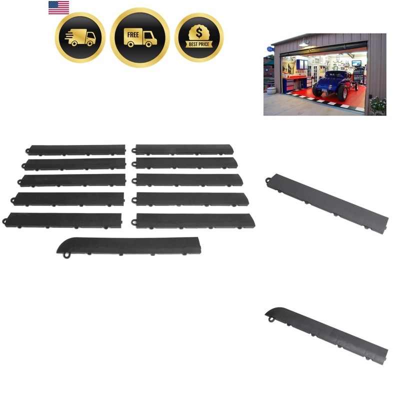 Garage Floor Transition Edge, Interlocking Modular Garage Floor Edging Compat…