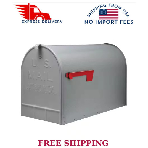 Stanley Gray, Extra Large, Steel, Post Mount Mailbox