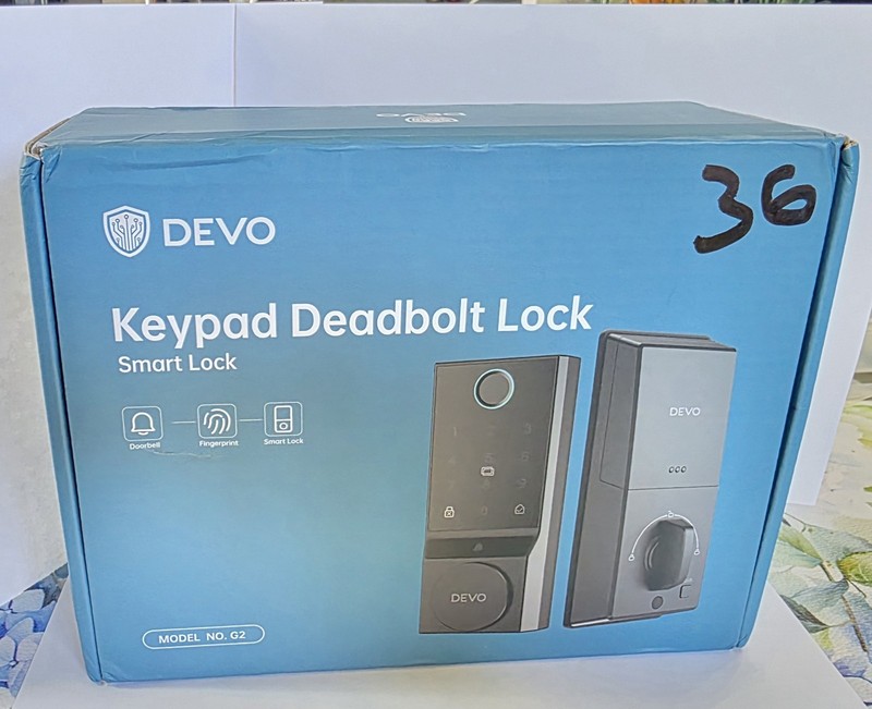 DEVO G2 Keyed Entry Smart Door Lock Keypad + Fingerprint, App, Black/Gray