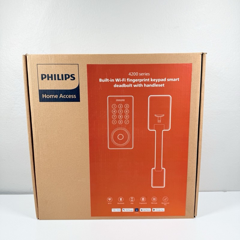 Philips 4200 Fingerprint Keypad Smart Deadbolt with Wi-Fi Bridge & Handleset