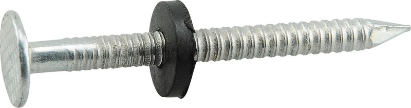 Fas-N-Tite Electro-Galvanized Ringed Roofing Nails with Neoprene Washer (2-1/…