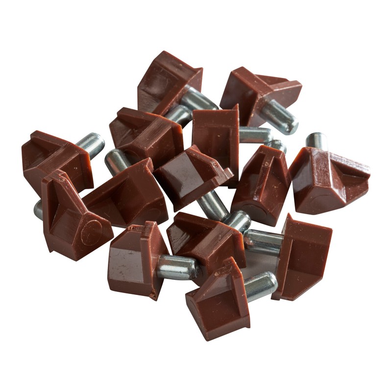 50x ROK 5MM Brown Shelf Support Pin Peg Kitchen Cabinet Book Shelves Holder