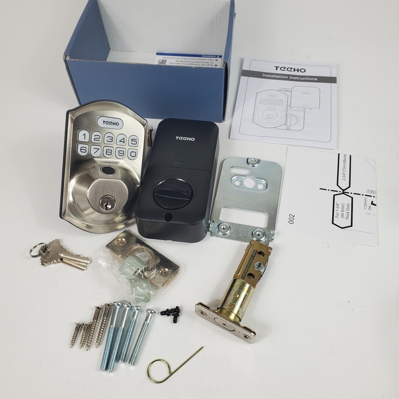 TEEHO TE002 Satin Nickel Digital Electronic Deadbolt Fingerprint Door Lock