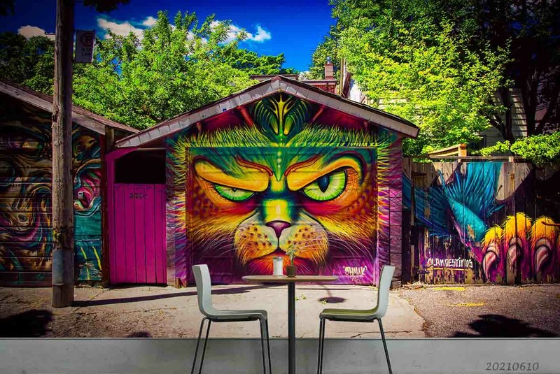 3D Abstract Art Graffiti Self-adhesive Removable Wallpaper Murals Wall 505