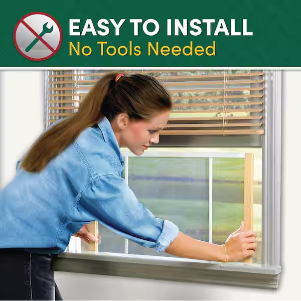 Adjustable Clear Wood Frame Window Screen - 21-37 in. W x 18 in. H NEW gallery