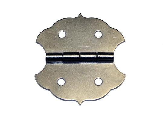 2-Small Nickel Plated Butterfly Hinges with Matching Screws-1-1/4″ H x 1-1/8″ W