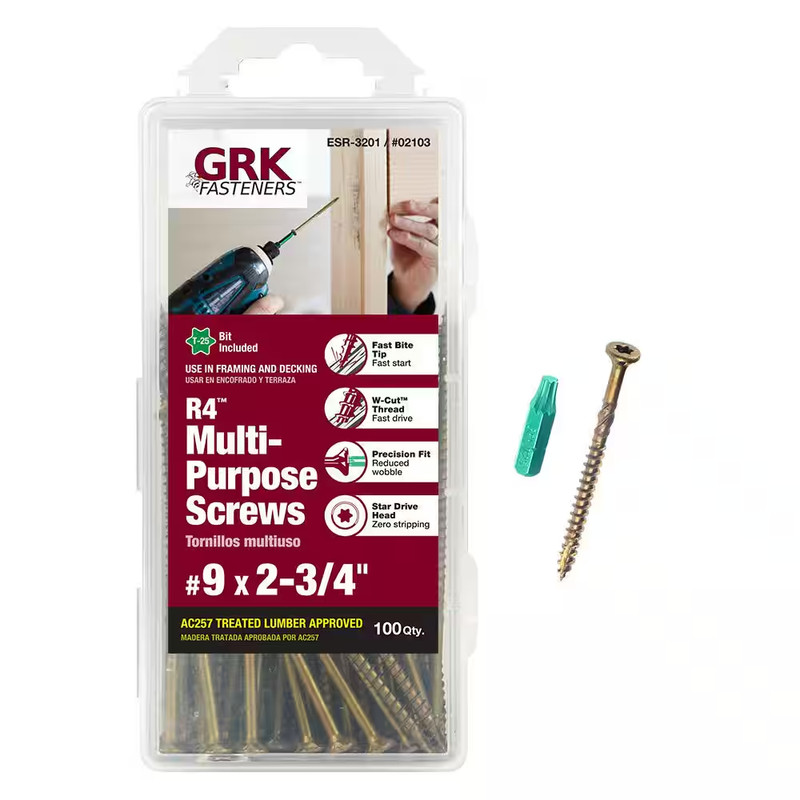 #9 X 2-3/4 In. Star Drive Bugle Head R4 Multi-Purpose Wood Screw (100-Pack)