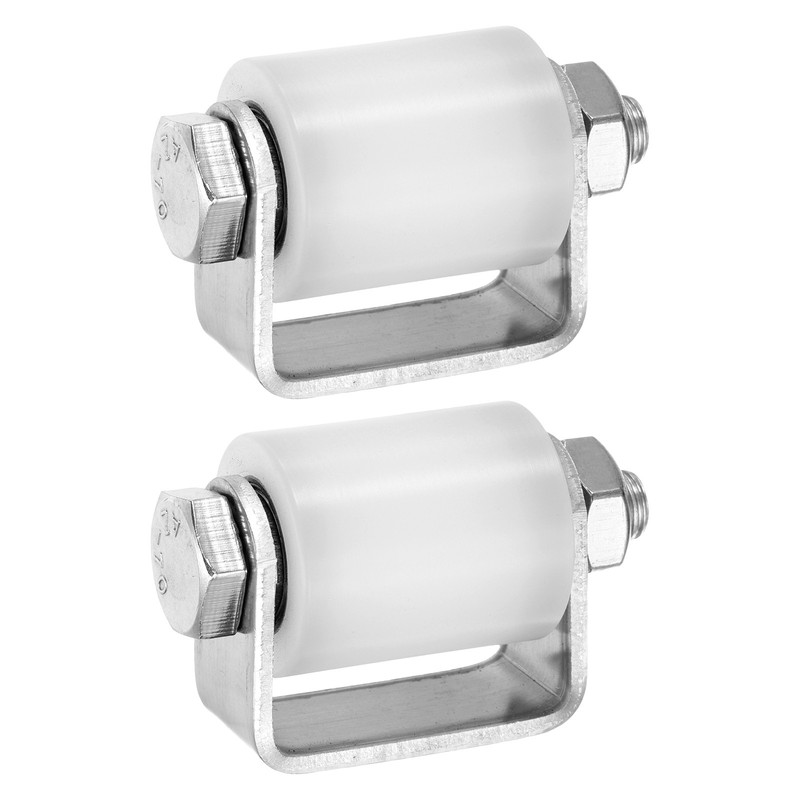 2 Pcs Slide Gate Guide Rollers, 2″ Nylon Sliding Gate Guider 1.18″ Dia, White