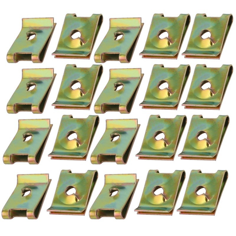 20Pack Spring Steel Speed Fastener U Nut Brass Tone for M4 / ST4.0 Screw Bolt