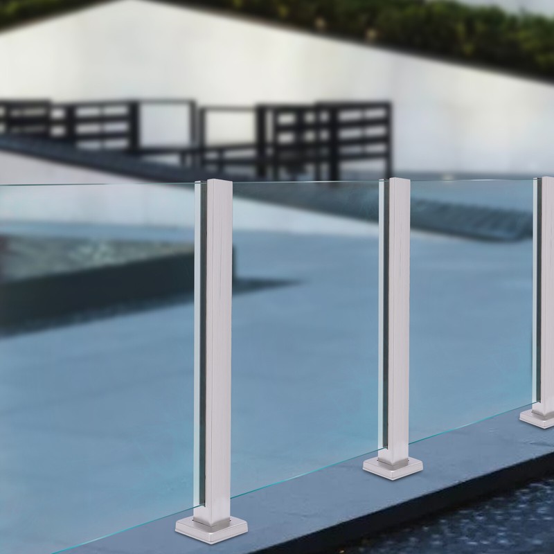 Glass Railing Post,Mid Post 65cm 304 Stainless Steel Balustrade for Balcony Deck