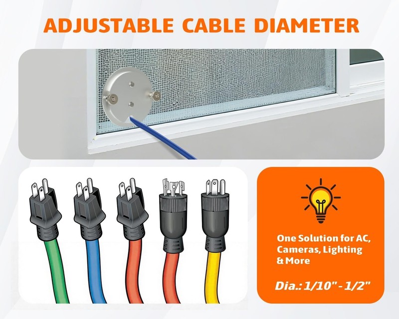 Window Screen Pass through Attachment - Bring inside Power Outside, for 1/10"-1/ gallery