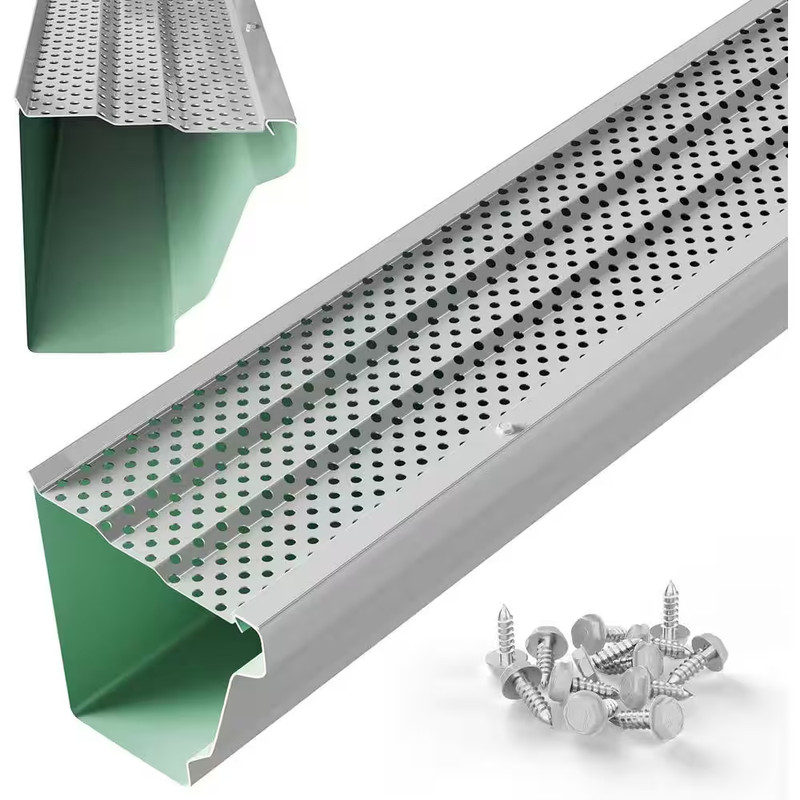 Standard [6 In. X 100 Ft.] Gutter Guard for K-Style and Box Gutters, Aluminum Fr