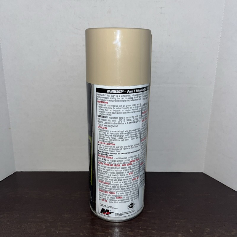 (1) NEW Hammerite Rust Cap Paint & Primer Spray Paint #42200 Smooth Almond 12 oz gallery