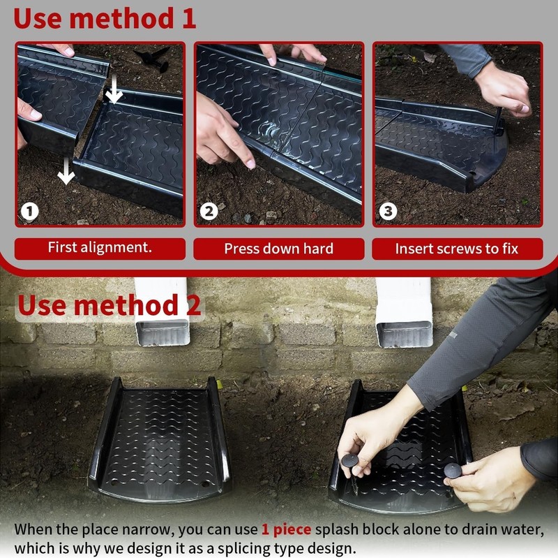 2 Pack 24-Inch Downspout Splash Block - Protect Foundations with Style gallery