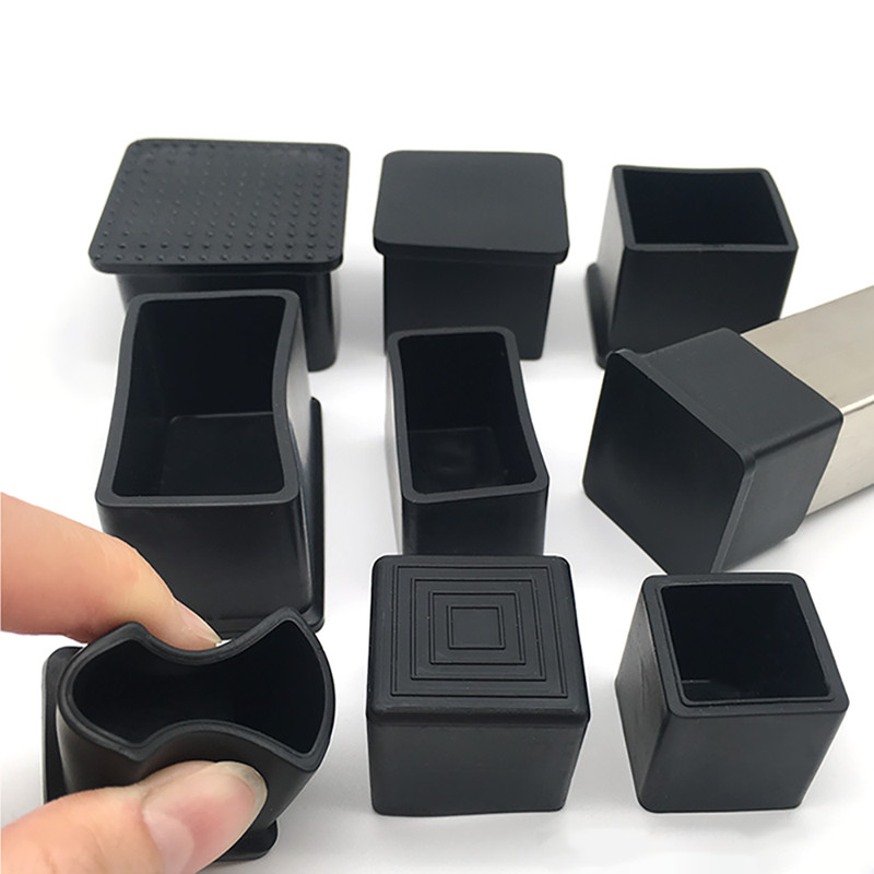 Square PVC Rubber Chair Ferrules AntiScratch Floor Protector Table Feet Cap End gallery