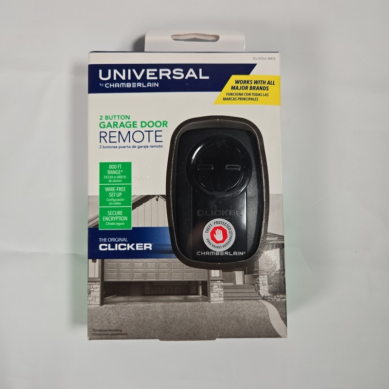 Chamberlain KLIKSU-BK2 Clicker Universal 2-Button Garage Door Remote Control