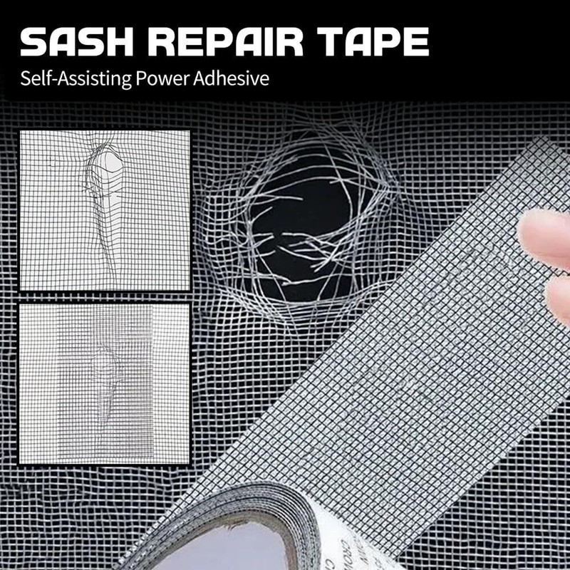 Screen Patch Repair Kit Window Repair Tape Fiberglass Covering Mesh Tool 5*200cm gallery