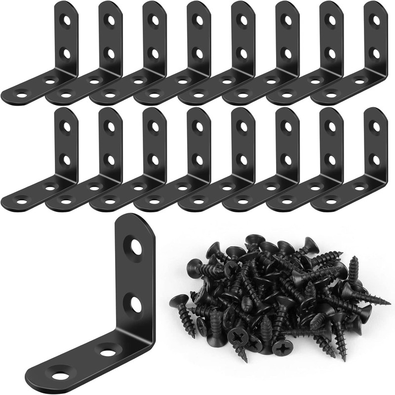 Robust L Bracket Corner Brace Set - 16 Pcs with 64 Screws for Easy Installation gallery
