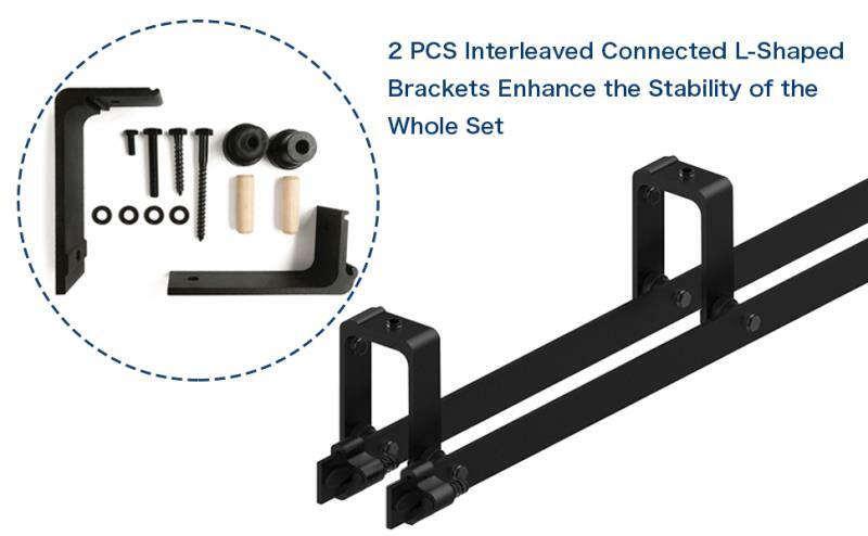 CCJH 4FT-20FT Sliding Barn Door Hardware Track Kit For Single/Double/Bypass Door gallery
