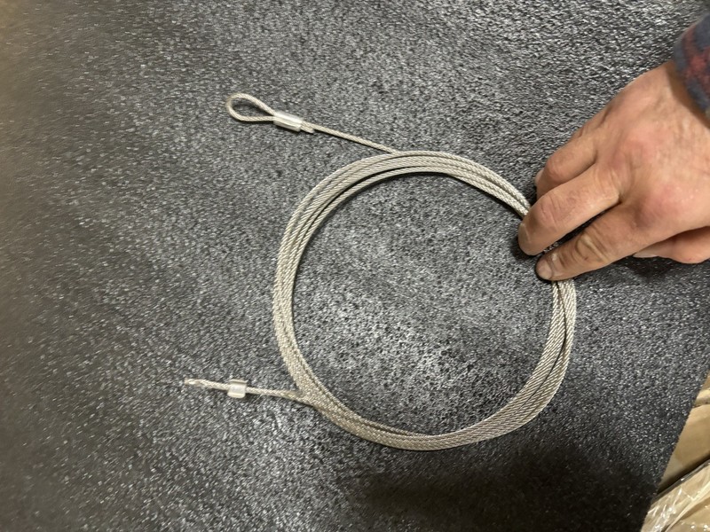 47ft Galvanized Uncoated Wire Rope with Loop and Stop, 1/4in Thick