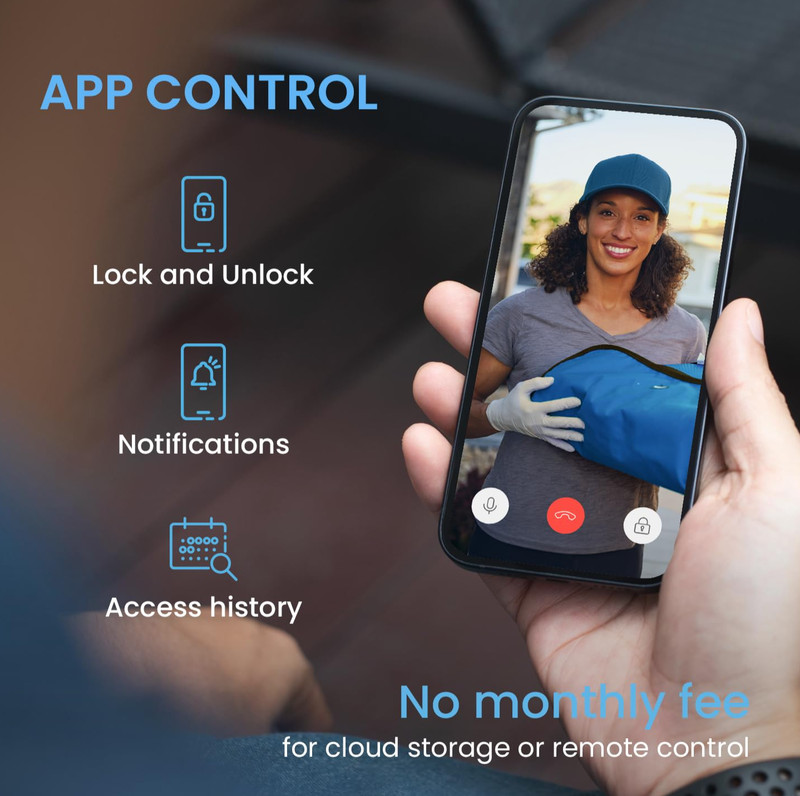 Lockly Vision SN Deadbolt Smart Lock Video Doorbell, Fingerprint, Keypad, 2-Way gallery