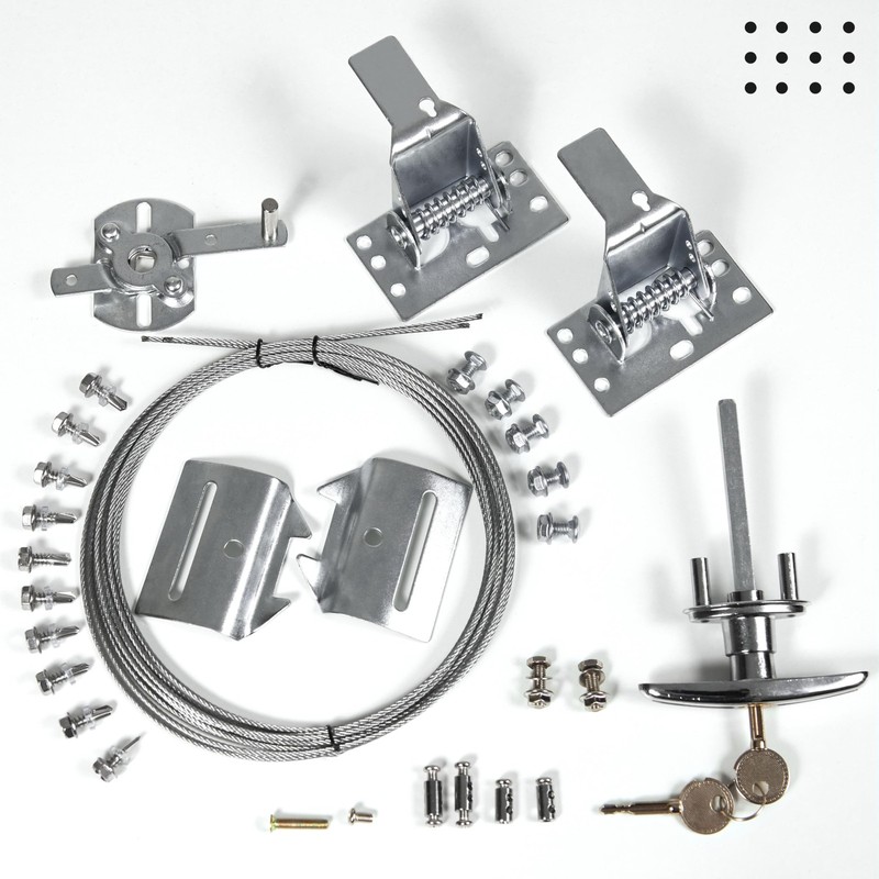 Garage Door Lock Kit, Complete Set with Spring Latch and Keyed Handle, Home I... gallery