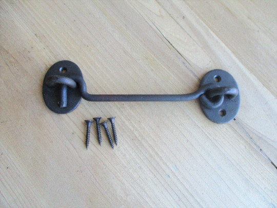 Iron Hook & Latch Eye Lock Window Drawer Hand Forged Barn Cabin Door 5.5″ Long