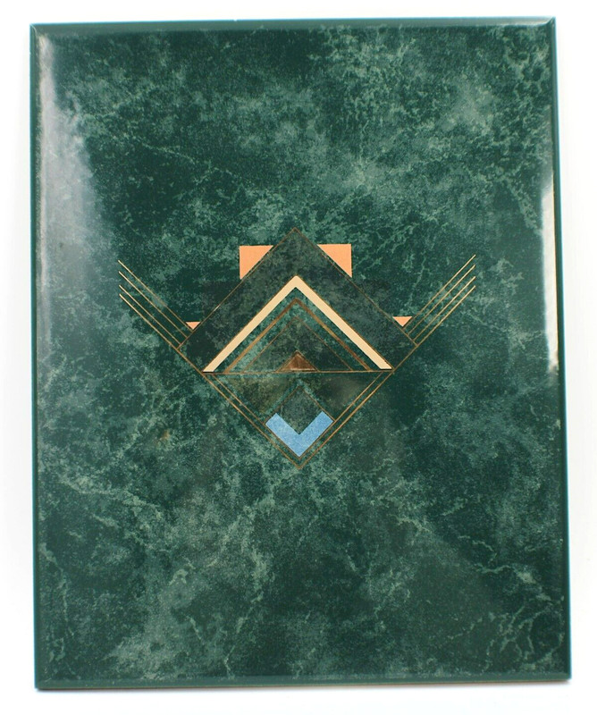INCEPA Green Ceramic Pottery Tile Art Deco Style Made In Brazil