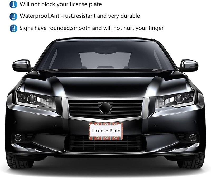 Geometric Pattern License Plate Frame Traditional Ethnic Trib Color: Cover gallery