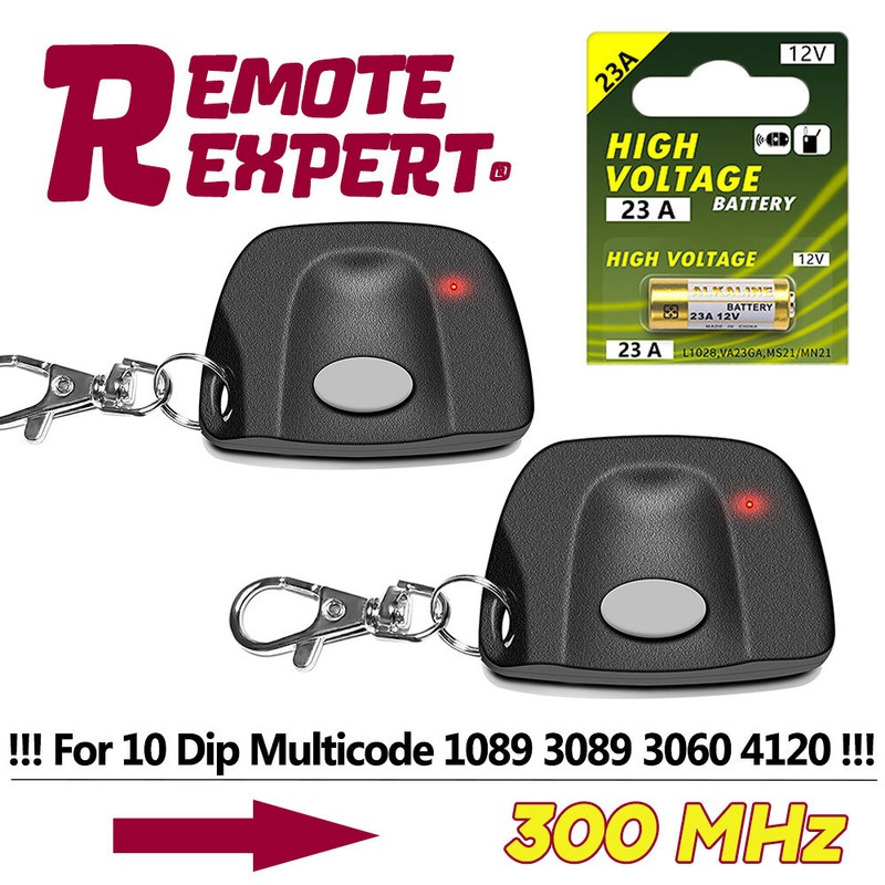 MultiCode 3060 Compatible Firefly 300MCD21K Keychain Remote 300MHz 10 Dip Switch gallery