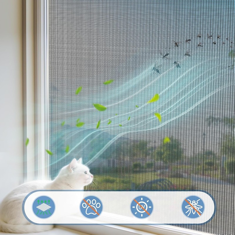 Window Screen Replacement Mesh 36"W x 90"L - Pet Resistant & Durable Polyest... gallery
