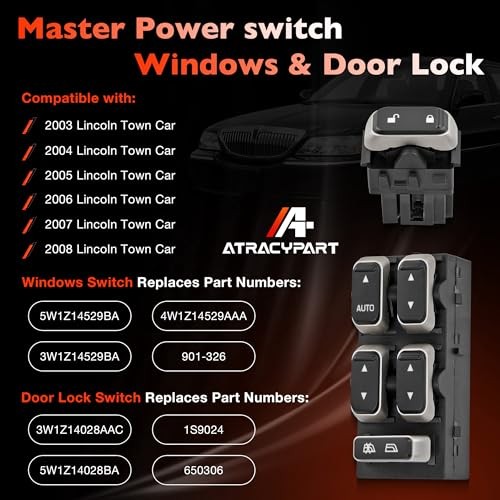 Front Left Driver Side Power Master Window Switch & Lincoln Town Car 2003-2008 gallery